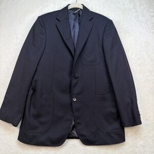 Sanford Bryant Blazer Mens Navy‎ Wool Sport Coat Made In Italy Classic 44R